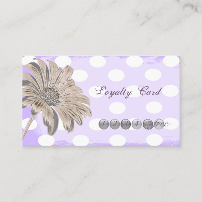 Modern Professional,Dotted,Flower  Loyalty Card (Front)