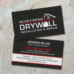 Modern Professional Drywall Plastering Services  Business Card