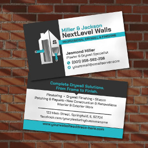 Modern Professional Drywall Plastering Services  Business Card