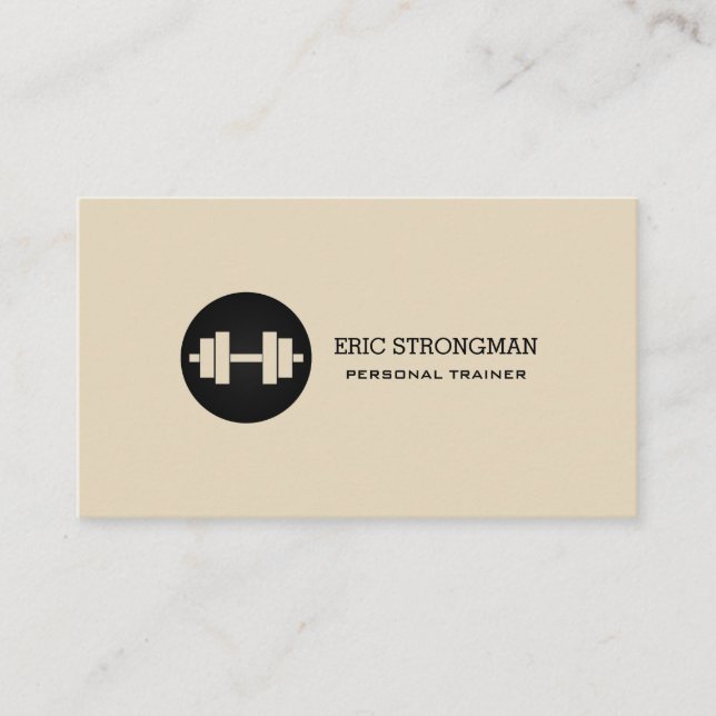 Modern professional dumbbell logo business card (Front)