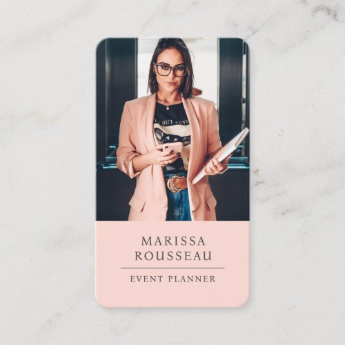 Modern Professional Dusty Pink Photo Notary Business Card