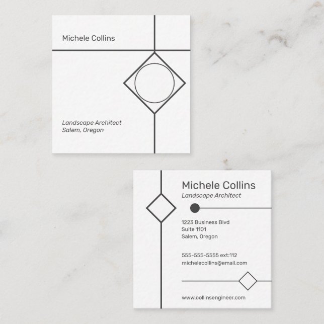 Modern Professional Elegance Square Business Card (Front/Back)