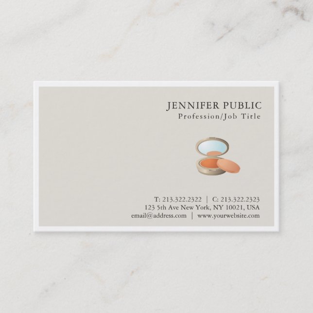 Modern Professional Elegant Beauty Salon Chic Business Card (Front)