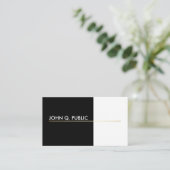 Modern Professional Elegant Black and Gold Color Business Card (Standing Front)