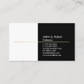Modern Professional Elegant Black and Gold Color Business Card (Back)
