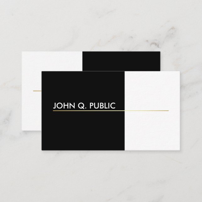 Modern Professional Elegant Black and Gold Color Business Card (Front/Back)