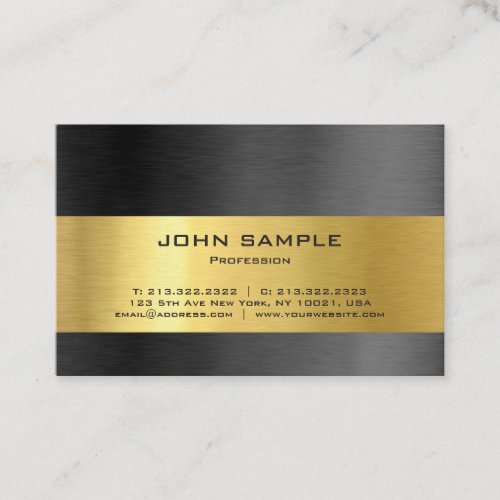 Modern Professional Elegant Black and Gold Gloss Business Card