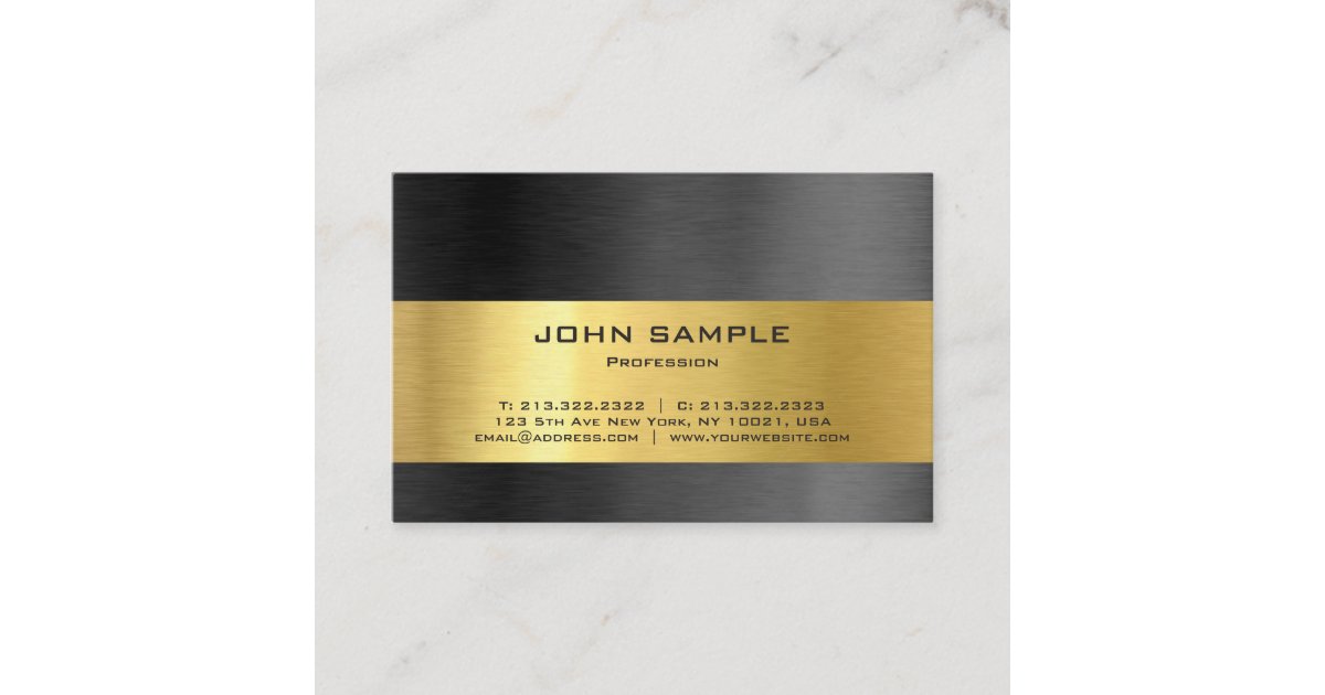 Modern Professional Elegant Black and Gold Gloss Business Card | Zazzle