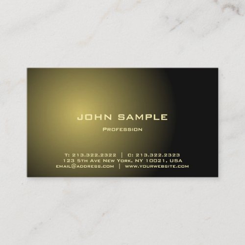 Modern Professional Elegant Black and Gold Matte Business Card