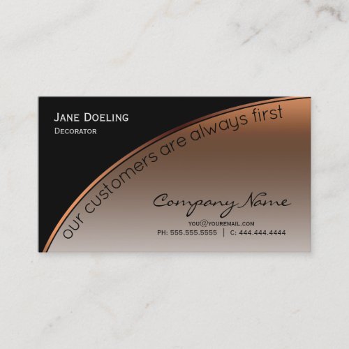 Modern Professional Elegant Black Highlight Copper Business Card
