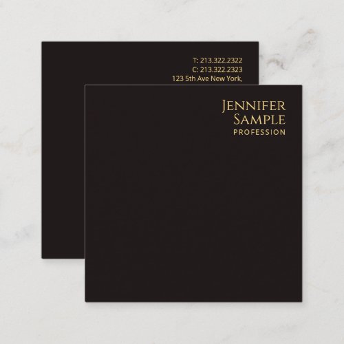 Modern Professional Elegant Black Velvet Template Square Business Card