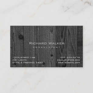 Modern Professional elegant Black Wood Simple Business Card