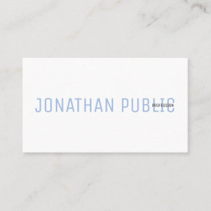 Modern Professional Elegant Blue and White Simple Business Card