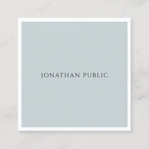 Modern Professional Elegant Blue Green Simple Cool Square Business Card