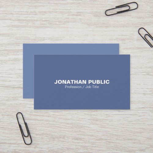Modern Professional Elegant Blue Ultra Thick Luxe Business Card