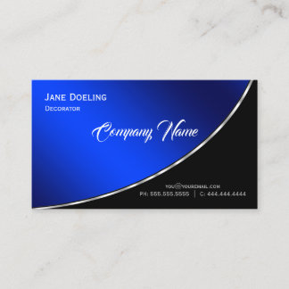 Modern Professional Elegant Bright Blue Business Card