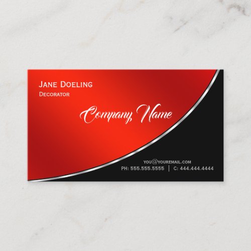 Modern Professional Elegant Bright Crimson Business Card