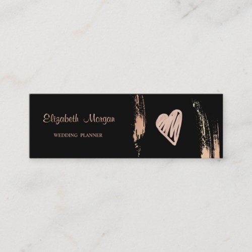 Modern Professional  ElegantBrush StrokeHeart Mini Business Card