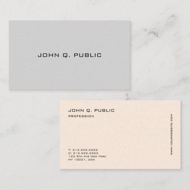 Modern Professional Elegant Chic Design Business Card (Front/Back)
