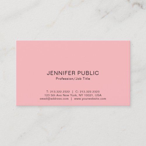 Modern Professional Elegant Colors Simple Plain Business Card