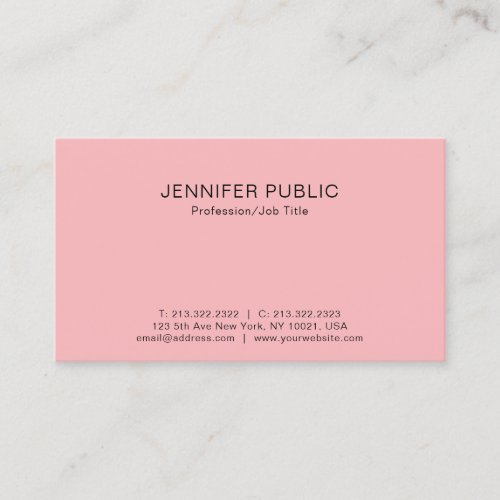Modern Professional Elegant Colors Sleek Plain Business Card