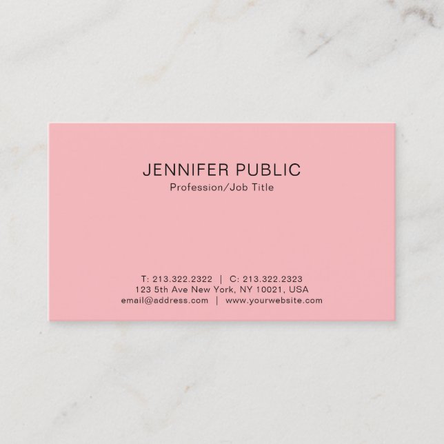 Modern Professional Elegant Colors Sleek Plain Business Card (Front)