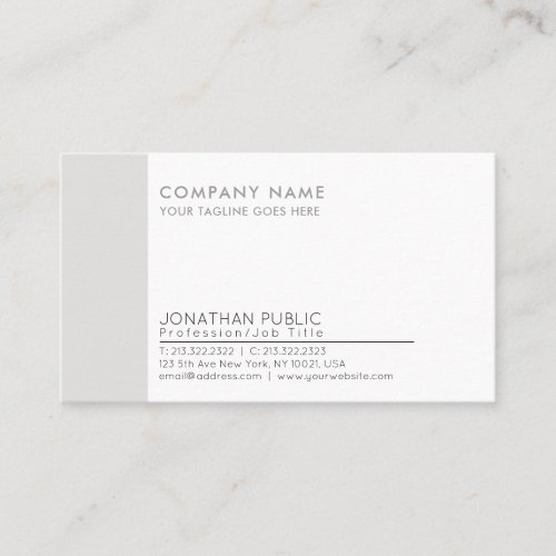 Modern Professional Elegant Corporate Plain Business Card