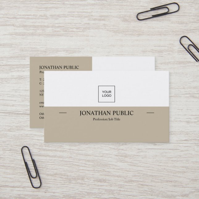 Modern Professional Elegant Creative Plain Logo Business Card (Front/Back In Situ)