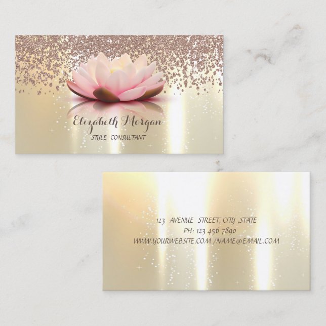 Modern Professional  Elegant,Diamonds,Lotus Business Card (Front/Back)