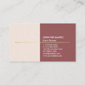 Modern Professional Elegant Event Manager Business Card (Back)
