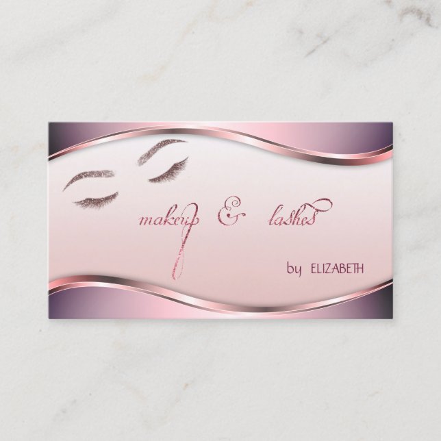 Modern, Professional Elegant  Glitter Lashes Business Card (Front)