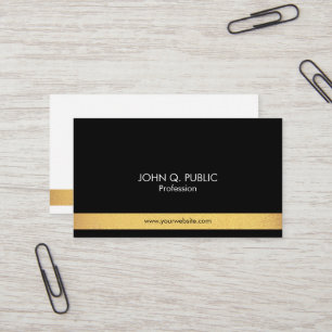Modern Professional Elegant Gold Black and White Business Card