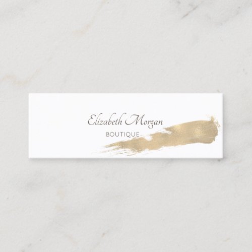 Modern Professional Elegant Gold Brush Stroke Mini Business Card