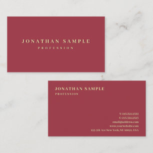 Modern Professional Elegant Gold Color Text Luxury Business Card