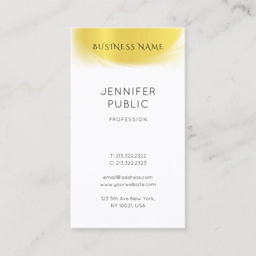 Modern Professional Elegant Gold Design Sleek Luxe Business Card