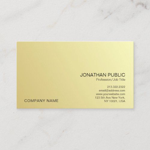 Modern Professional Elegant Gold Look Company Business Card