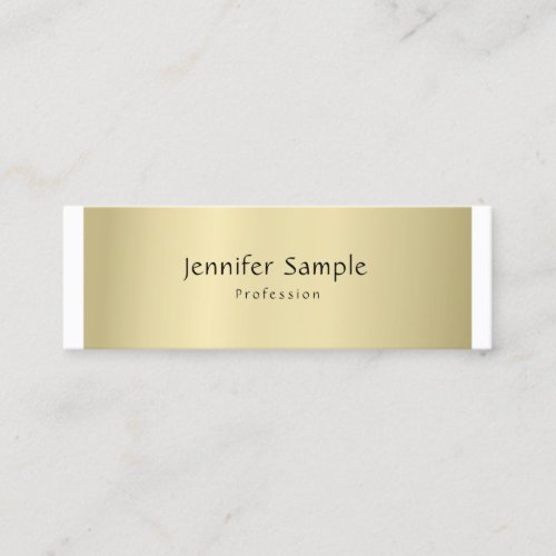 Modern Professional Elegant Gold Look Minimal Mini Business Card
