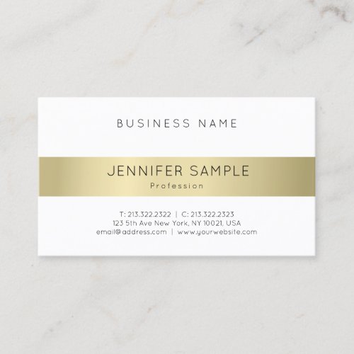 Modern Professional Elegant Gold Look Simple Plain Business Card