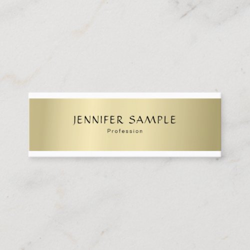 Modern Professional Elegant Gold Look Simple Plain Mini Business Card