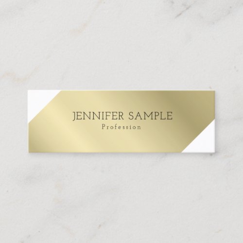 Modern Professional Elegant Gold Look Sleek Plain Mini Business Card