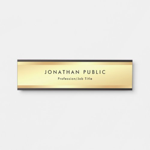 Modern Professional Elegant Gold Look Template Door Sign