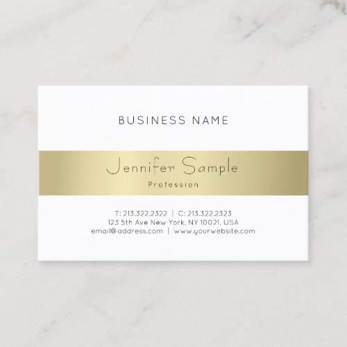 Modern Professional Elegant Gold Minimal Plain Business Card