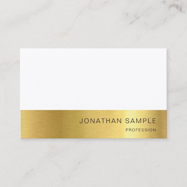Modern Professional Elegant Gold Premium Silk Luxe Business Card (Front)
