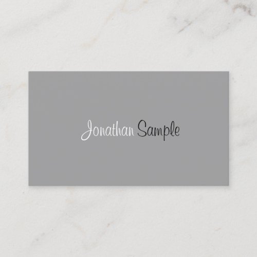 Modern Professional Elegant Gray Minimalist Plain Business Card