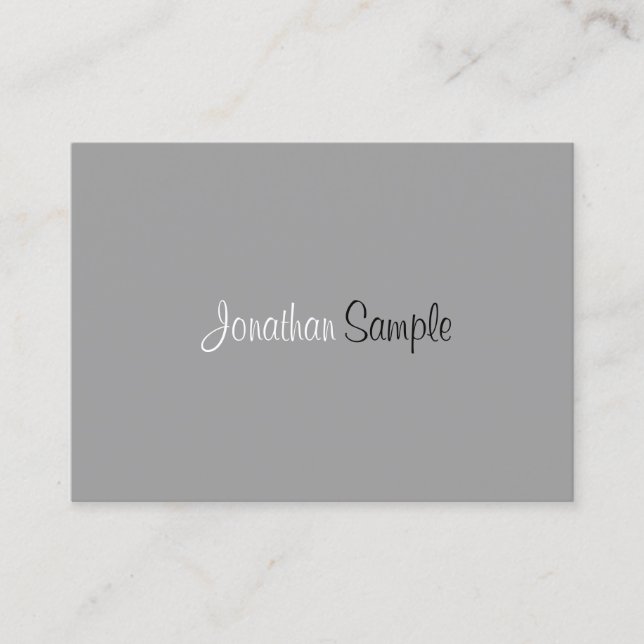 Modern Professional Elegant Gray Simple Design Business Card (Front)