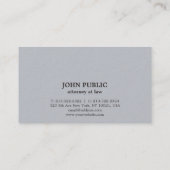 Modern Professional Elegant Grey Attorney Lawyer Business Card | Zazzle