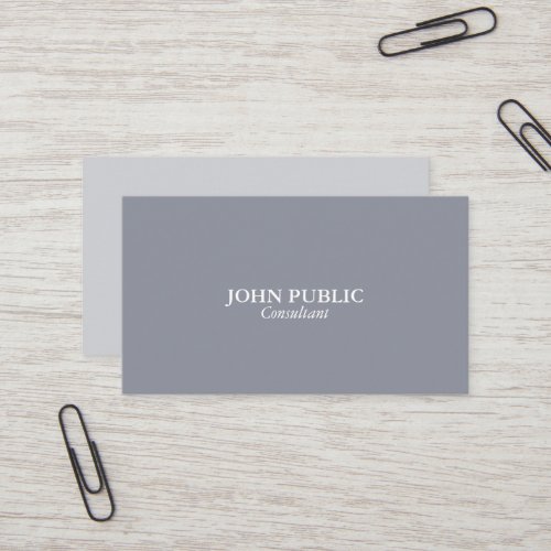 Modern Professional Elegant Grey Consultant Business Card