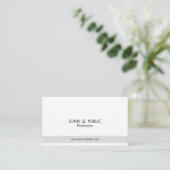 Modern Professional Elegant Grey White Simple Chic Business Card (Standing Front)