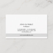 Modern Professional Elegant Grey White Simple Chic Business Card (Back)