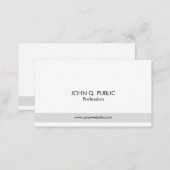 Modern Professional Elegant Grey White Simple Chic Business Card (Front/Back)